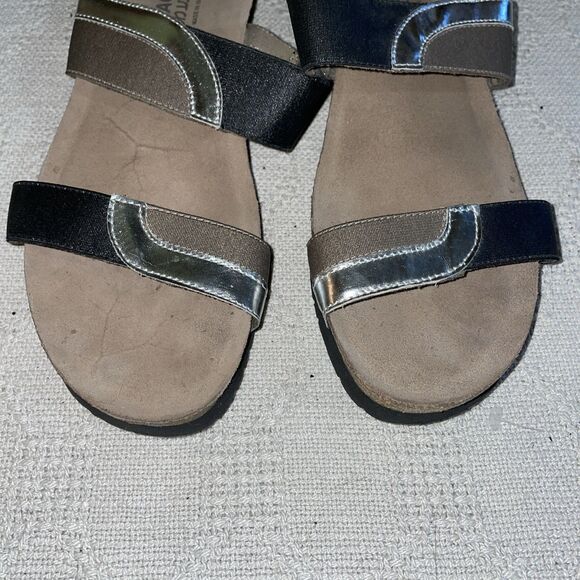 Naot Women’s Casual Slides Size 42 U.S. 11 M Black Silver Leather Beach Cruise - Picture 7 of 12